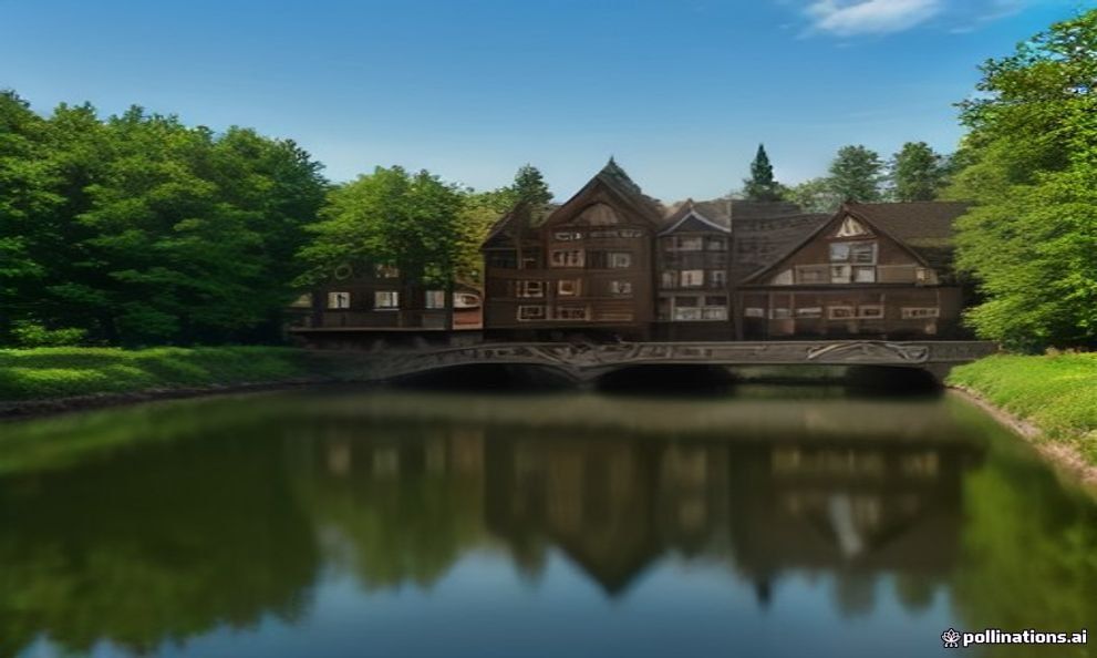 The half-timbered granaries of Bydgoszcz reflected in the calm water of the Brda river.