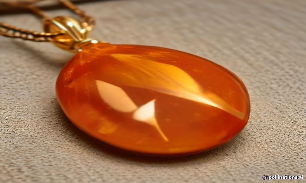 Baltic amber jewellery displayed at a wooden stall, honey-coloured pendants and silver settings.