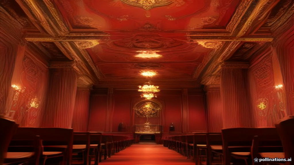 The Red Room in Gdańsk's Main Town Hall, a Renaissance council chamber with a painted and gilded ceiling