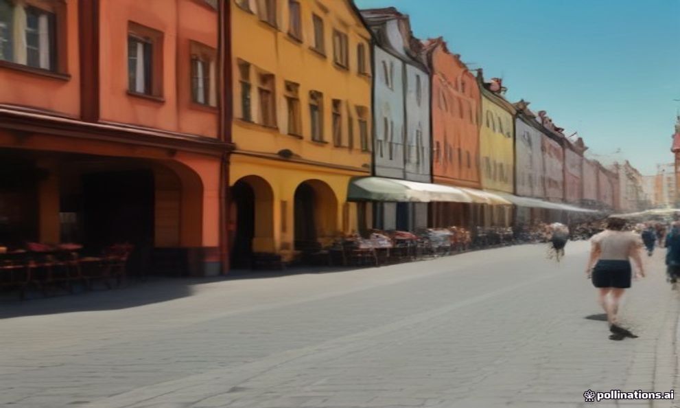 The Long Market in Gdańsk on a bright summer day, a wide pedestrian street lined with colourful merchant houses.