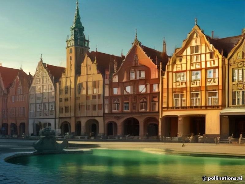 Long Market Gdansk Poland colourful gabled merchant houses Neptune fountain morning sunlight