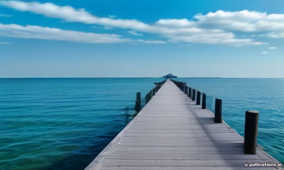 The Sopot Molo pier stretching out into the calm Gulf of Gdańsk on a clear summer day.