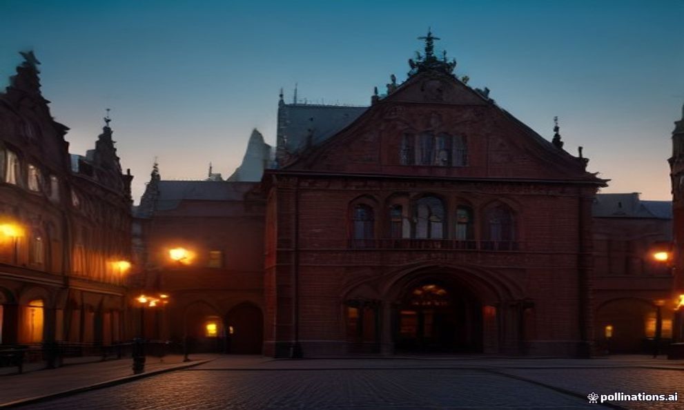 The exterior of Gdańsk Główny station, a brick Gothic building with warm evening light, shortly after arrival from Warsaw.